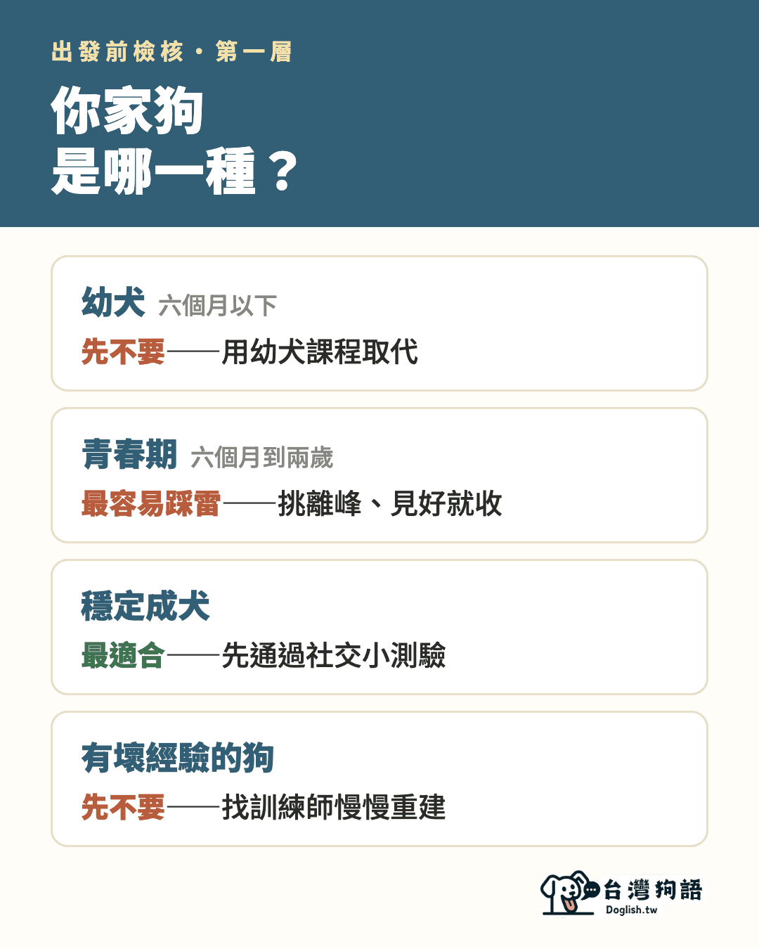 圖卡:你家狗是哪一種?生命階段檢核